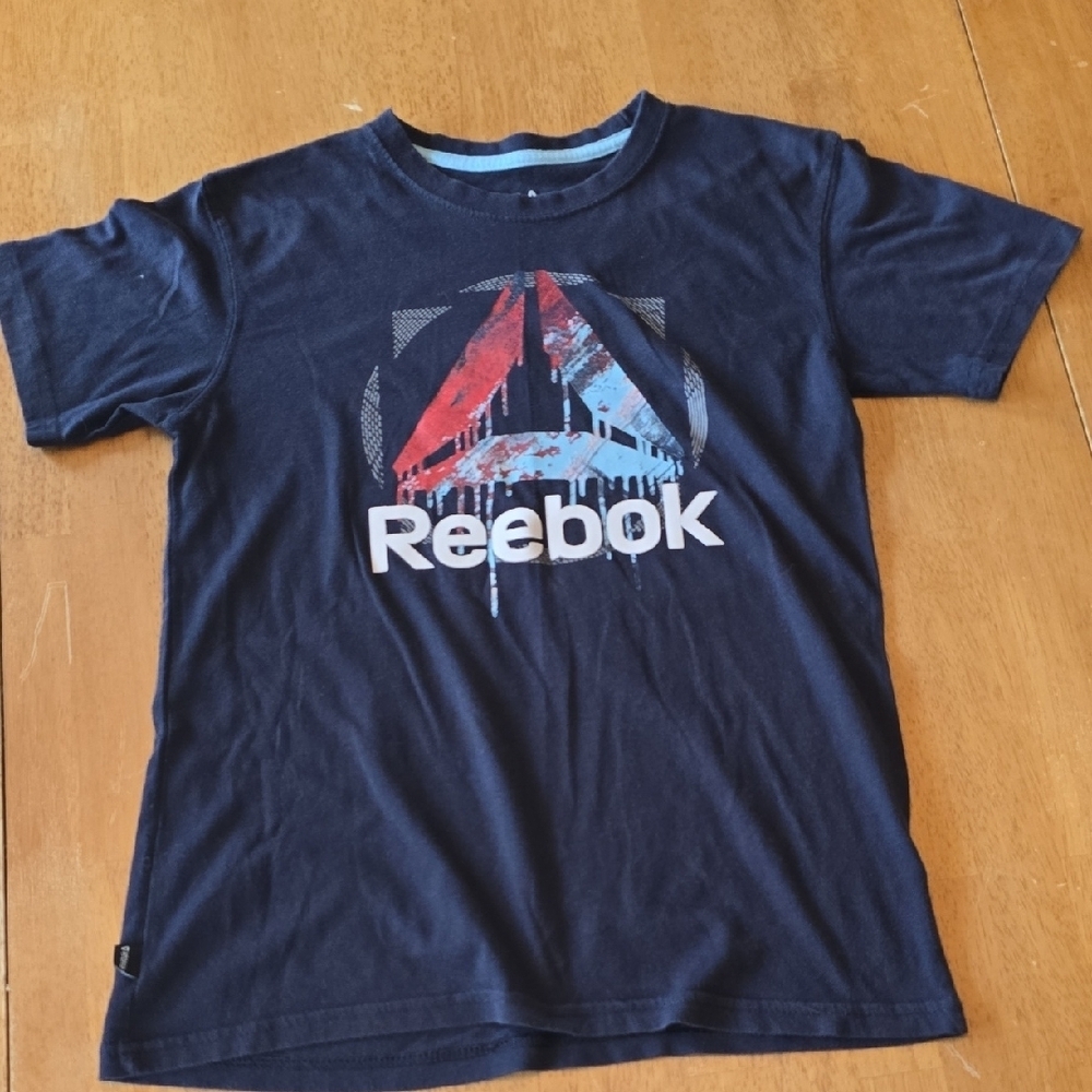 Reebok | Boys' | T-Shirt | Navy | Red & Blue Logo | Size 10/12